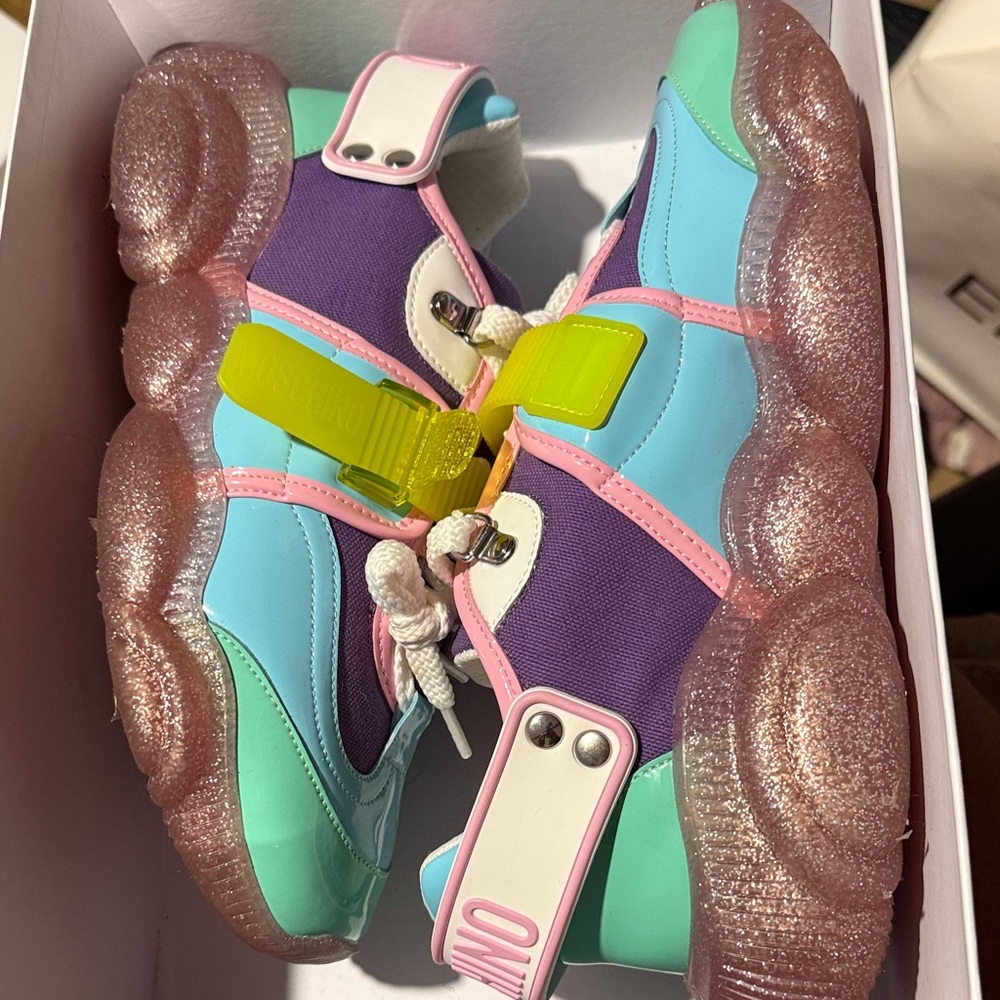 Moschino Multicolor Glitter Sneakers